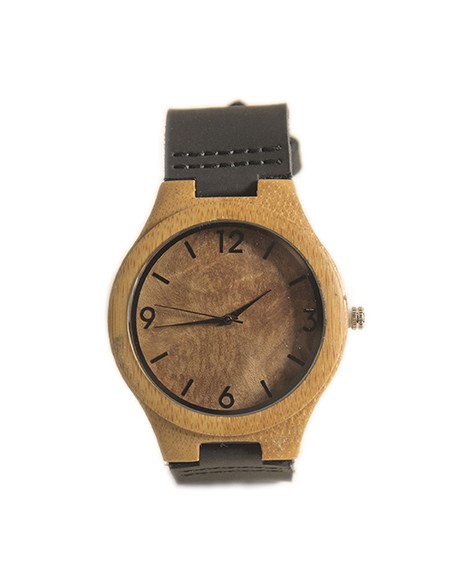 Wood watch leather strap best sale