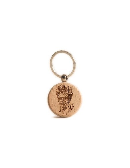 Wooden Key Ring - Frida Round