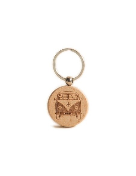 Wooden Key Ring - Camper Round