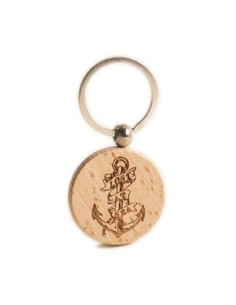 Wooden Key Ring - Anchor Round
