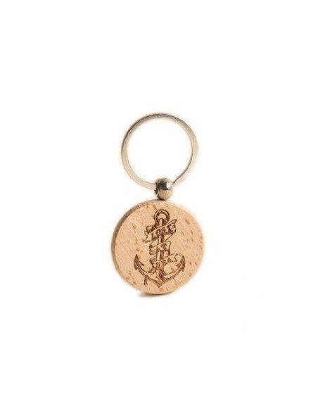Wooden Key Ring - Anchor Round
