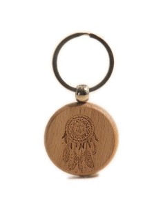 Wooden Key Ring - Dreamcatcher Round