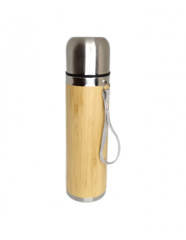 Steel and Bamboo thermos with...