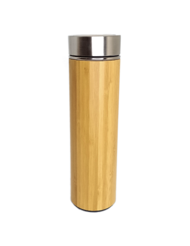 Stainless Steel and Bamboo Thermos
