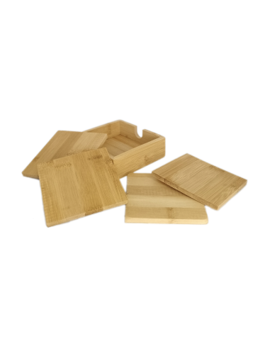 4pc Bamboo Coaster Set