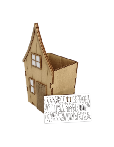 Wood House Pencil Holder - Customizable