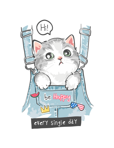 Kids T-shirt - Cat pocket