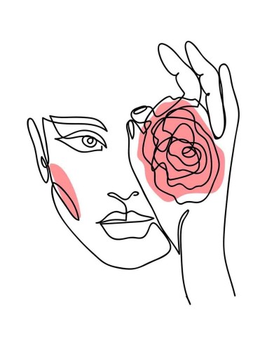 Camiseta Mujer - Rosa en mano