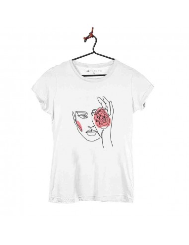 Camiseta Mujer - Rosa en mano