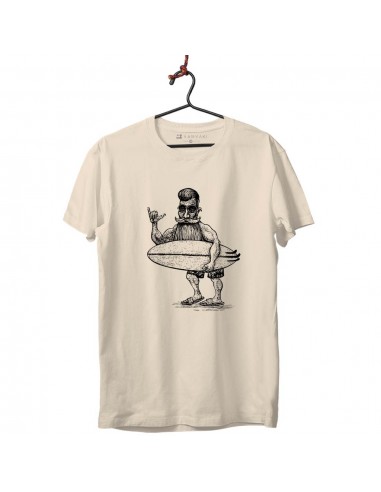 Camiseta Unisex Hipster surfero Tamano S Color Beige
