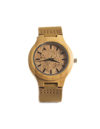 Wooden Watch with Leather Strap -...