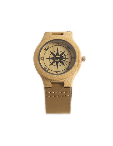 Wooden Watch with Leather Strap -...