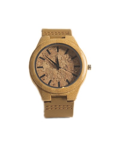 Wooden Watch with Leather Strap -...