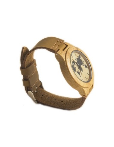 Reloj Piel - Mapa Mundi (Pequeño)