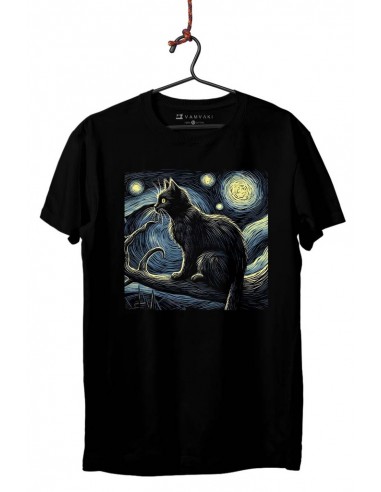 Camiseta Unisex  - Gato Van Gogh