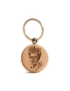 Wooden Key Ring - Frida Round
