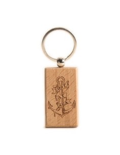 Wooden Key Ring - Anchor Square